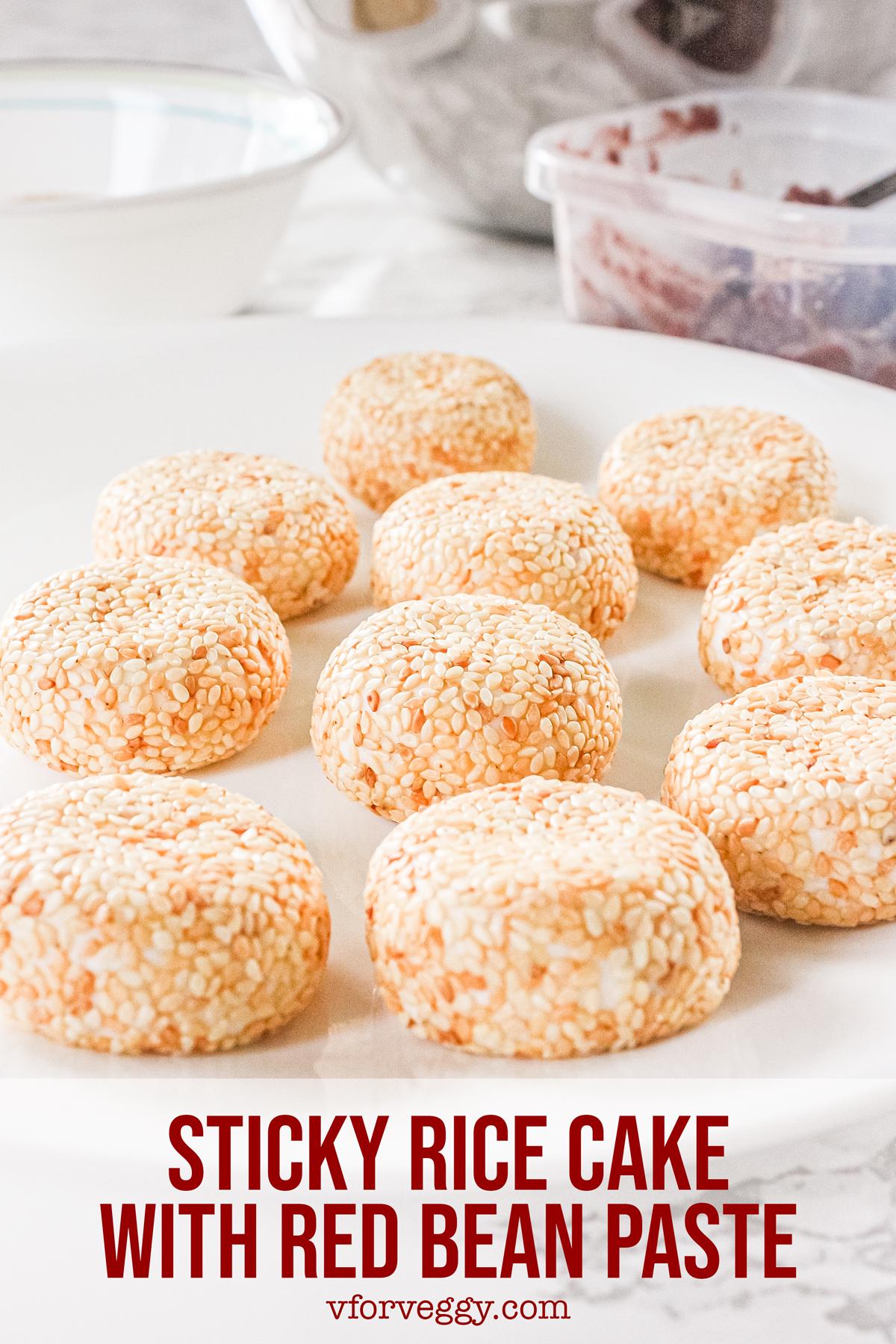 Sticky Rice Cakes with Red Bean Paste, Shaped and Ready for Cooking.