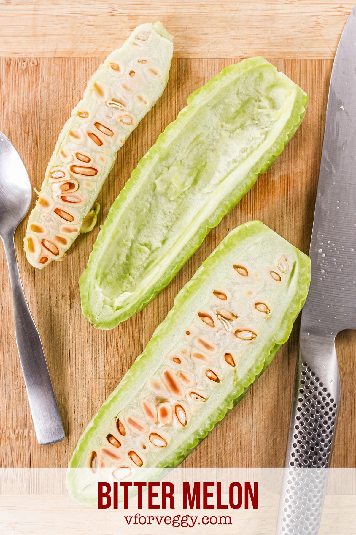 How to cut and clean bitter melon.