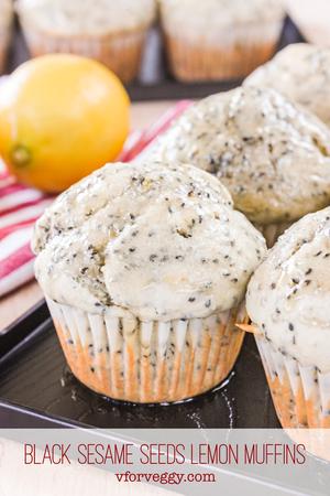 Black Sesame Seeds Lemon Muffins