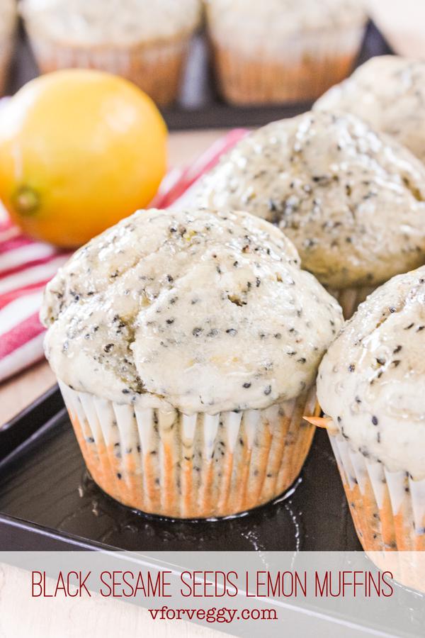 Black Sesame Seeds Lemon Muffins