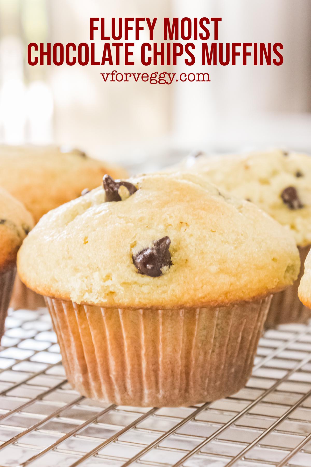 Fluffy Moist Chocolate Chips Muffins
