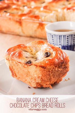 Banana Cream Cheese Chocolate Chips Bread Rolls