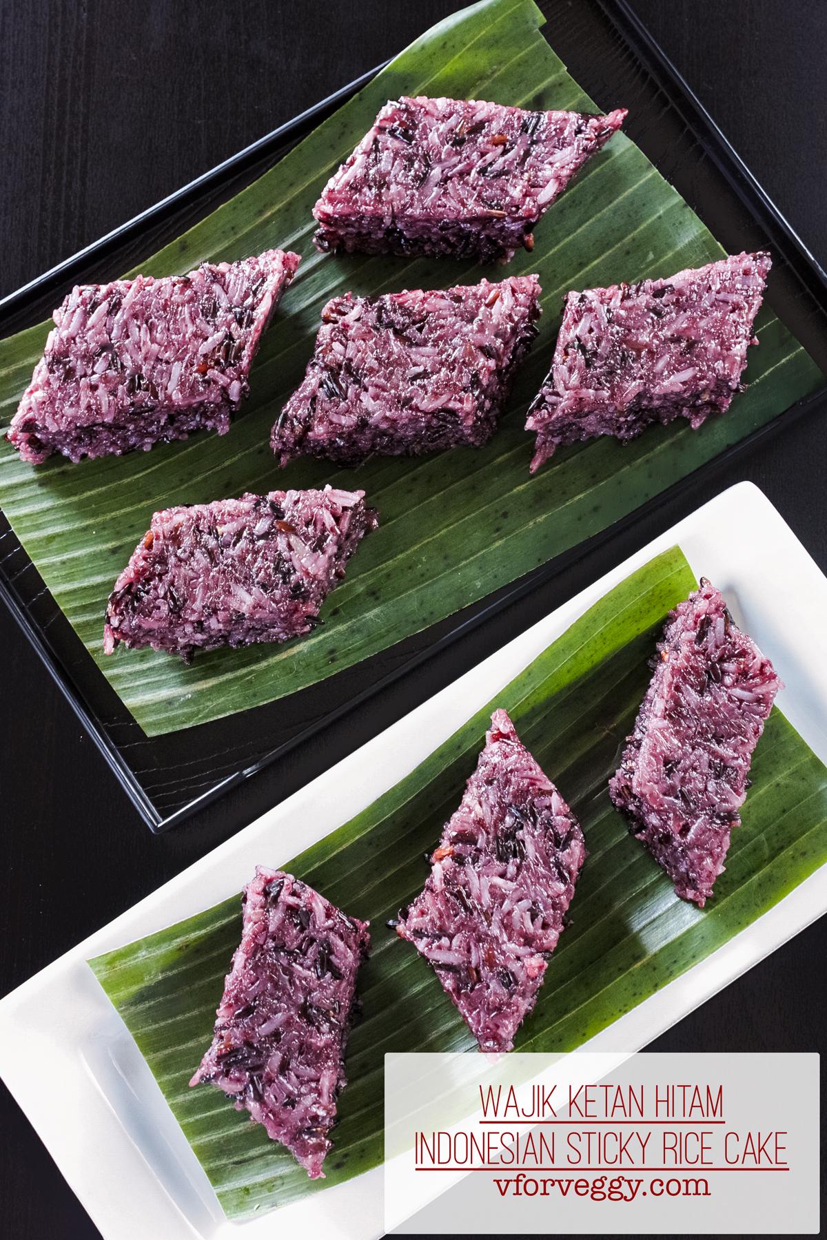 Wajik Ketan Hitam (Indonesian Sticky Rice Cake) Recipe | V for Veggy