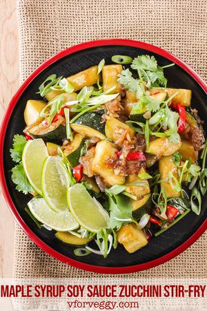 Maple Syrup Soy Sauce Zucchini Stir Fry