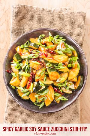 Spicy Garlic Soy Sauce Zucchini Stir-Fry