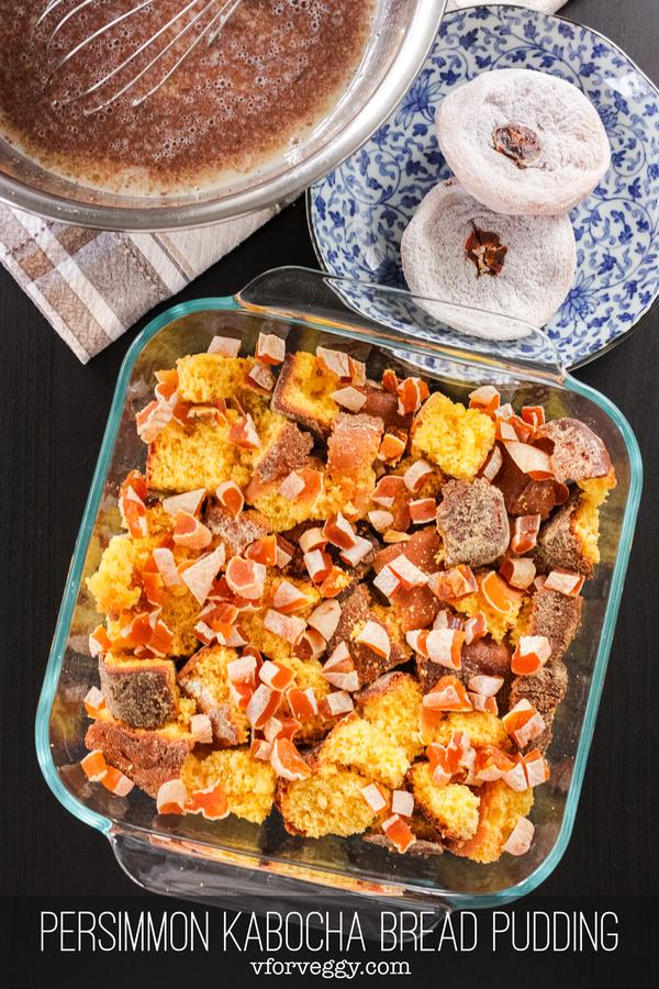 Persimmon Kabocha Bread Pudding