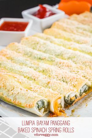 Lumpia Bayam Panggang - Baked Spinach Spring Rolls