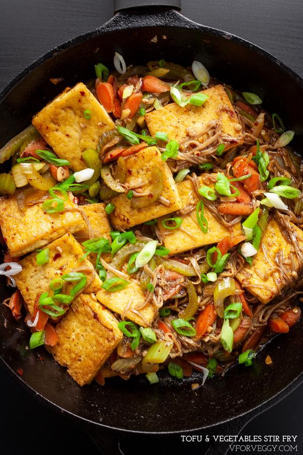 Easy Chinese Tofu & Vegetables Stir Fry