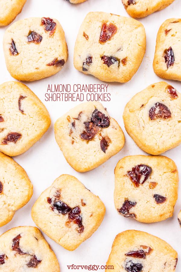 Almond Cranberry Shortbread Cookies