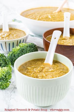 Roasted Broccoli and Potato Soup