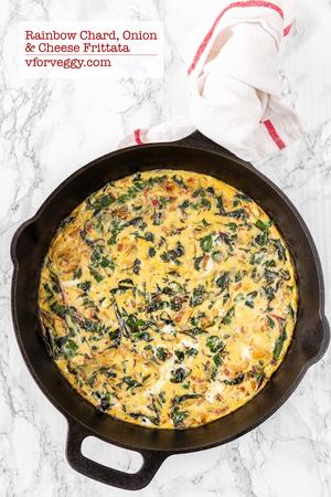 Rainbow Chard, Onion, and Cheese Frittata