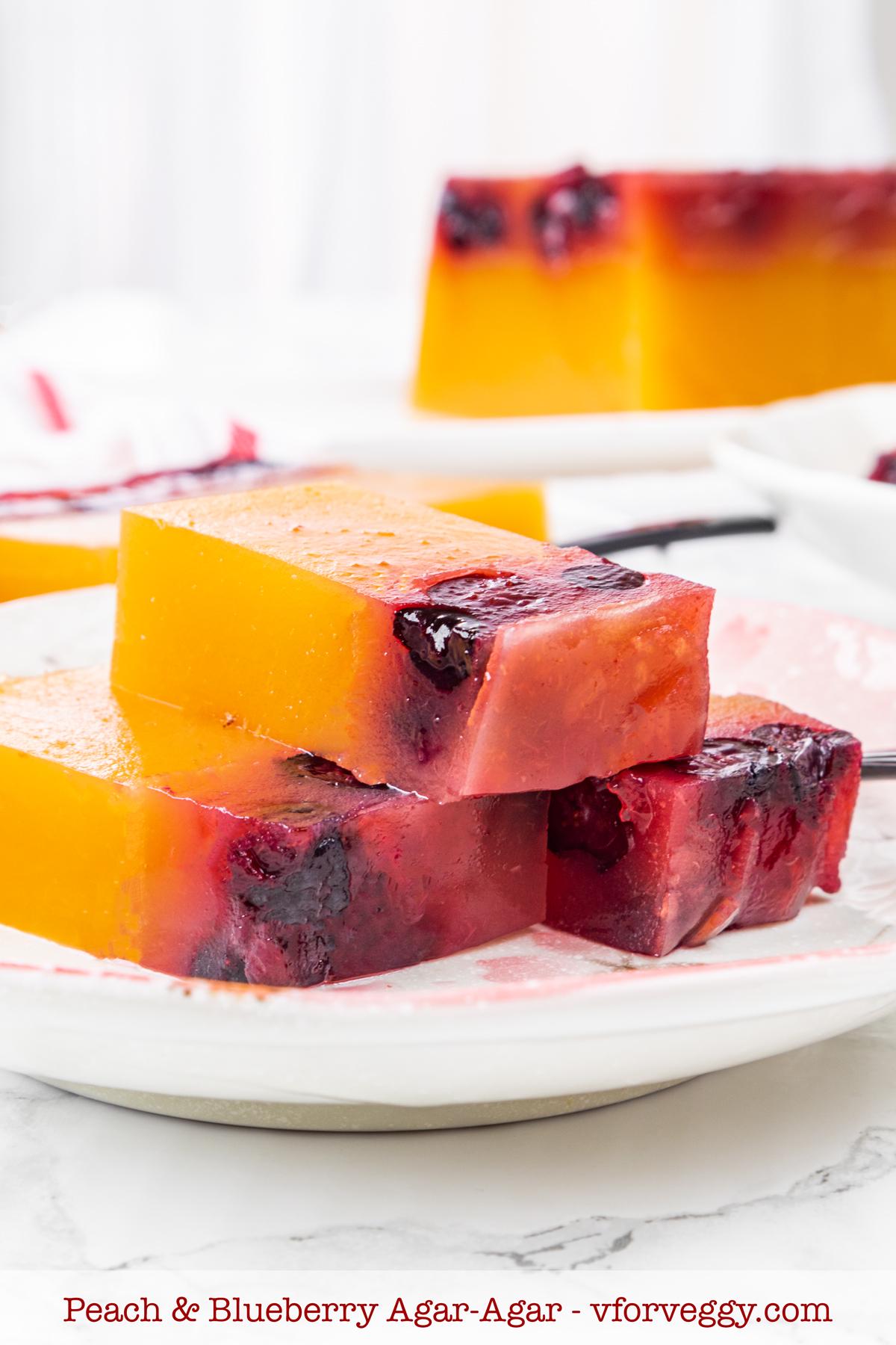 Peach and Blueberry Agar-Agar