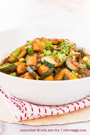 Cucumber and Tofu Stir-Fry
